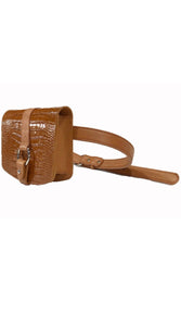 Rinny- Croc Embossed Leather Belt bag