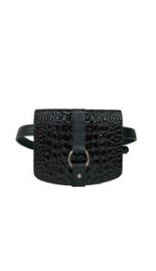 Rinny- Croc Embossed Leather Belt bag