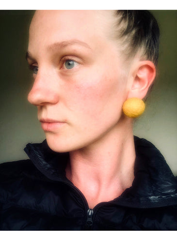 Large felt ball earrings