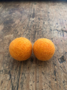 Large felt ball earrings